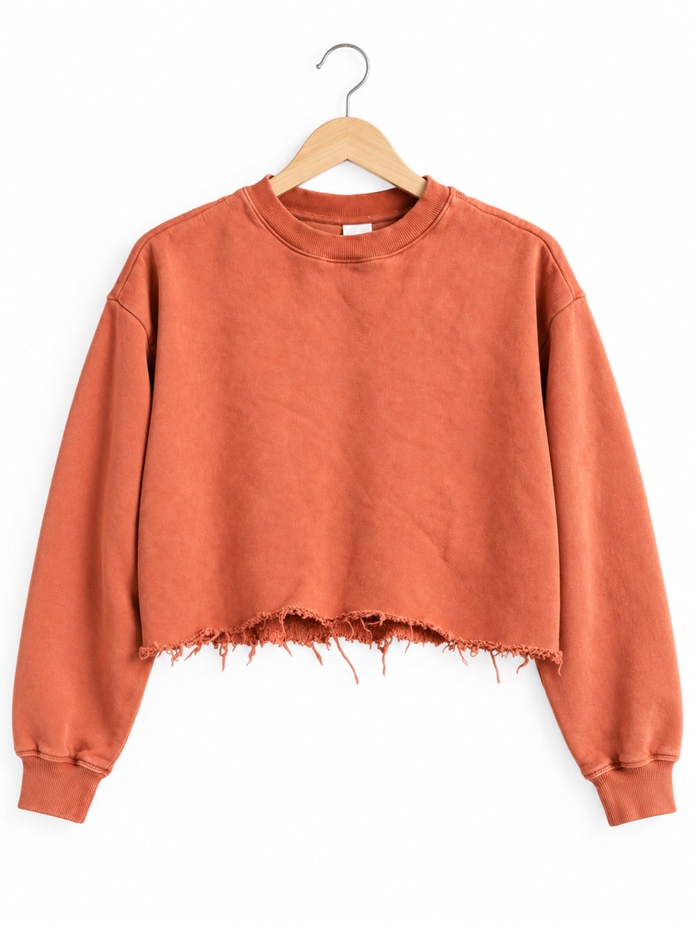 Outdoor Voices XXS Terracotta Raw Hem Cropped Sweatshirt